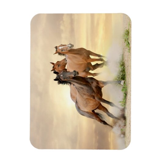 Magnet Flexible Horses in sunset (Vertical)
