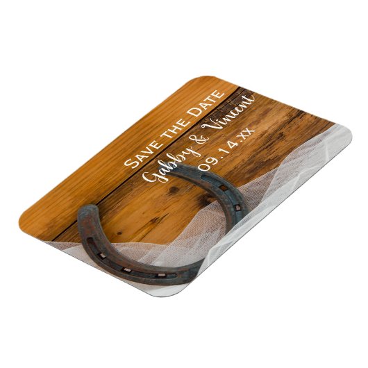 Magnet Flexible Horseshoe and Veil Mariage campagnard Enregistrer  (Côté Gauche)
