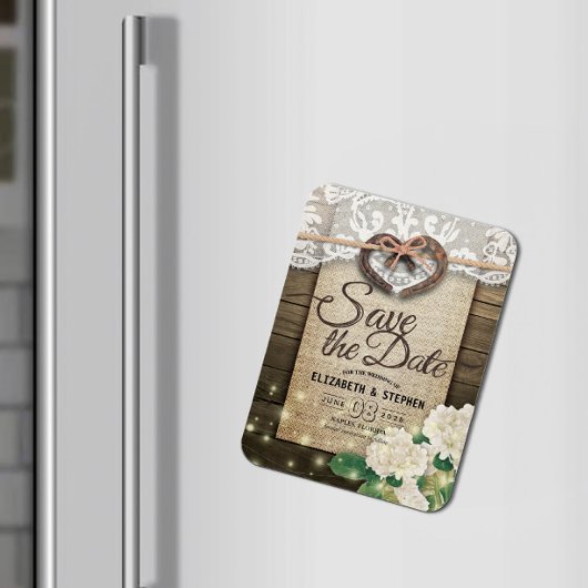 Magnet Flexible Horseshoe Hydrangea Mariage campagnard Enregistrer