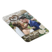 Magnet Flexible Horseshoe Hydrangea Wedding Enregistrer La Date Ph (Côté Droit)