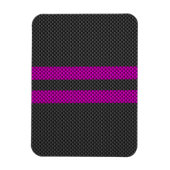 Magnet Flexible Hot Fuchsia Pink Racing Stripes Carbon Fiber Style (Vertical)