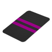 Magnet Flexible Hot Fuchsia Pink Racing Stripes Carbon Fiber Style (Côté Gauche)