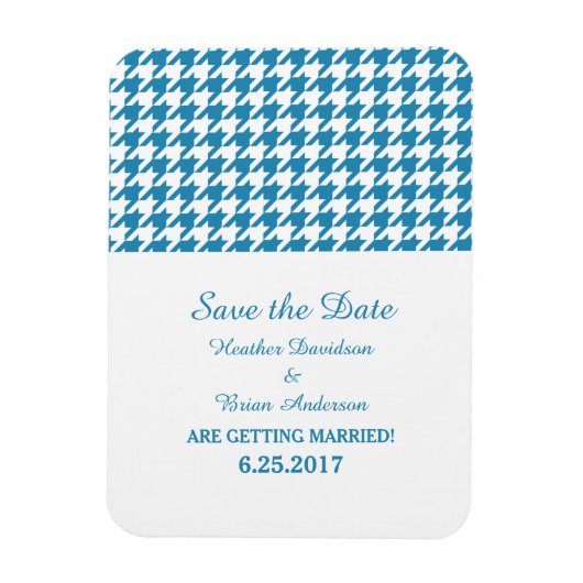 Magnet Flexible Houndstooth Enregistrer l'aimant de date, bleu (Vertical)