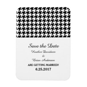 Magnet Flexible Houndstooth Enregistrer l'aimant de date, noir