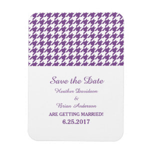 Magnet Flexible Houndstooth Enregistrer l'aimant de date, violet