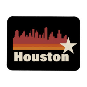 Magnet Flexible Houston Texas Cityscape Vintage