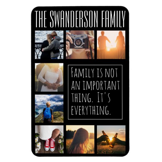 Magnet Flexible Huit images personnalisées noir (Vertical)