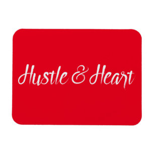 Magnet Flexible Hustle blanc et typographie du coeur