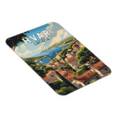 Magnet Flexible Hvar Croatia Travel Art Vintage (Côté Droit)