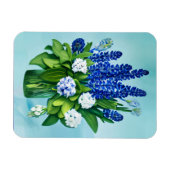 Magnet Flexible Hyacinthes bleu de Cobalt et Hydrangées (Horizontal)