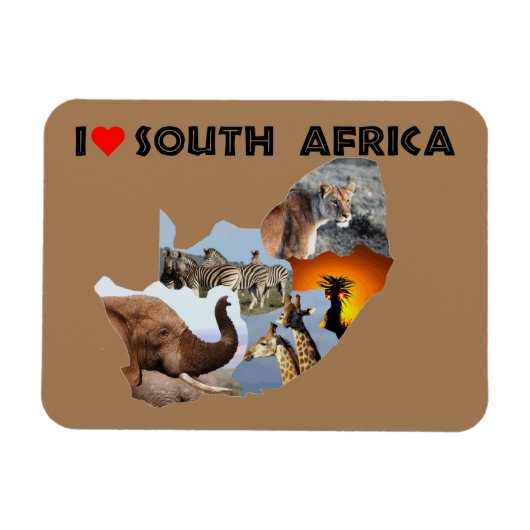 Magnet Flexible I Coeur Afrique du Sud pays sauvage (Horizontal)