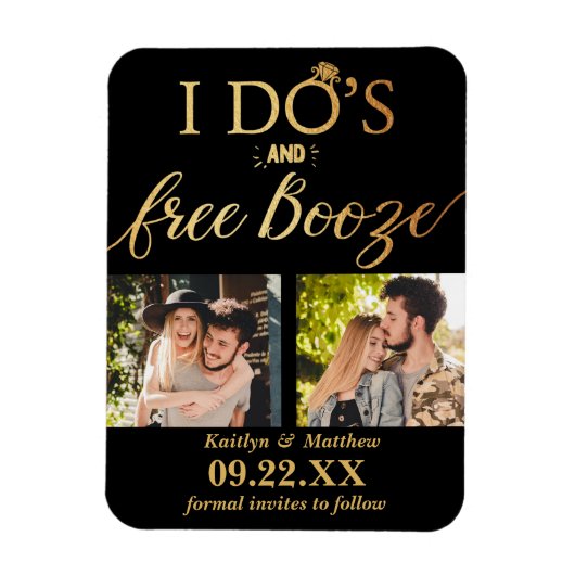 Magnet Flexible I Do's & Free Booze Modern Wedding Enregistrer la (Vertical)