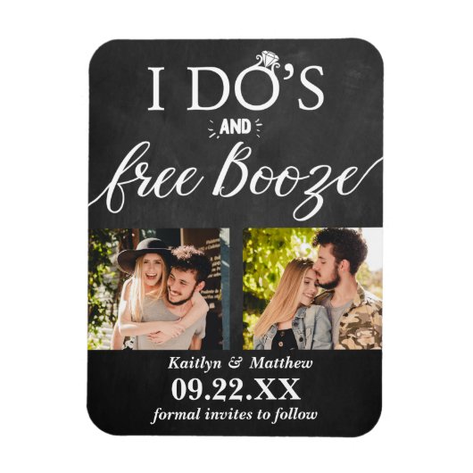 Magnet Flexible I Do's & Free Booze Modern Wedding Enregistrer la  (Vertical)