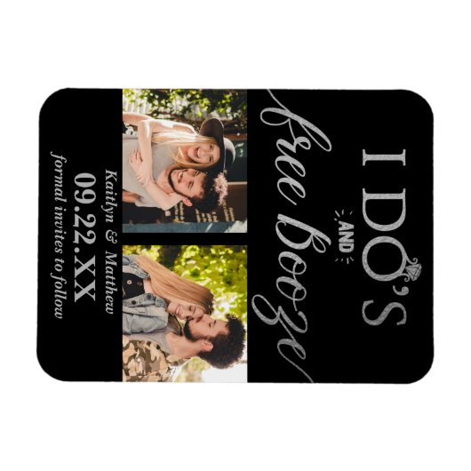 Magnet Flexible I Do's & Free Booze Modern Wedding Enregistrer la  (Horizontal)