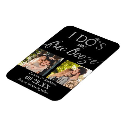 Magnet Flexible I Do's & Free Booze Modern Wedding Enregistrer la  (Côté Gauche)