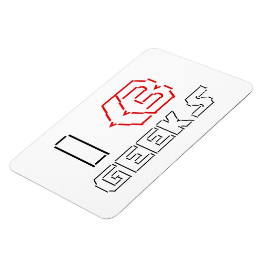 Magnet Flexible I Heart Geek ASCII ART (Côté Gauche)