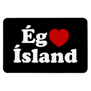 Magnet Flexible I Heart (Love) Islande [Ég Elska Ísland] Islandais