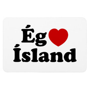 Magnet Flexible I Heart (Love) Islande [Ég Elska Ísland] Islandais