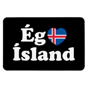 Magnet Flexible I Heart (Love) Islande [Ég Elska Ísland] Islandais