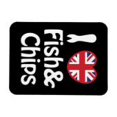 Magnet Flexible I Heart [Love] Poisson & Chips (Horizontal)
