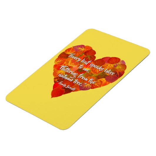 Magnet Flexible I Love Automne—Rouge Aspen Leaf Heart 1, Citation (Côté Gauche)