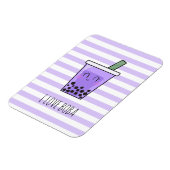 Magnet Flexible I Love Boba Kawaii Bubble Tea Taro Ube Purple (Côté Gauche)
