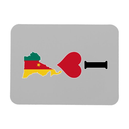 Magnet Flexible I Love Cameroun Vertical I Heart Country Carte (Horizontal)