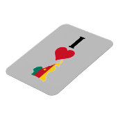 Magnet Flexible I Love Cameroun Vertical I Heart Country Carte (Côté Gauche)