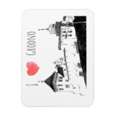 Magnet Flexible I Love Grodno Belarus Architecture Sketch Castle (Vertical)