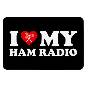 Magnet Flexible I Love (Heart) My Ham Radio