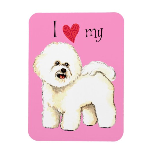 Magnet Flexible I Love my Bichon Frise (Vertical)