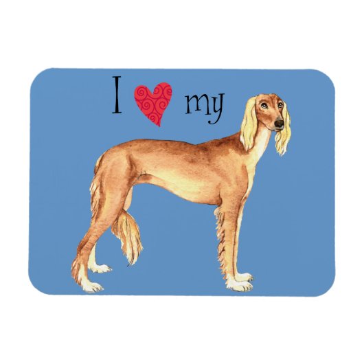 Magnet Flexible I Love my Saluki (Horizontal)