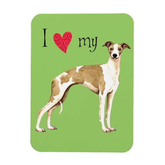 Magnet Flexible I love my whippet (Vertical)