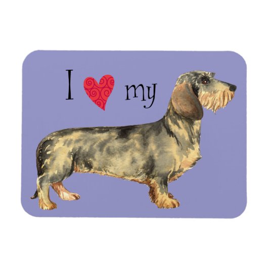 Magnet Flexible I Love my Wirehaired Dachshund (Horizontal)