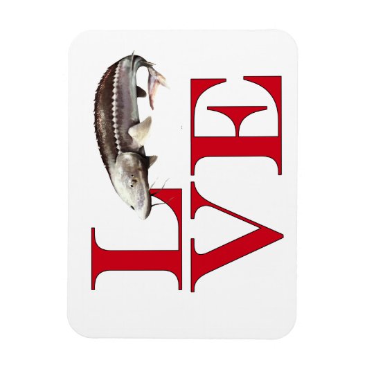 Magnet Flexible I Love Sturgeon (Vertical)