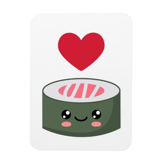 Magnet Flexible I love Sushi (Vertical)