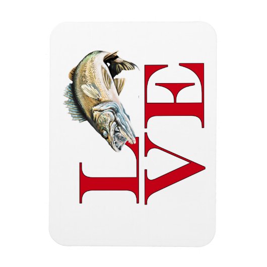 Magnet Flexible I Love Walleye (Vertical)