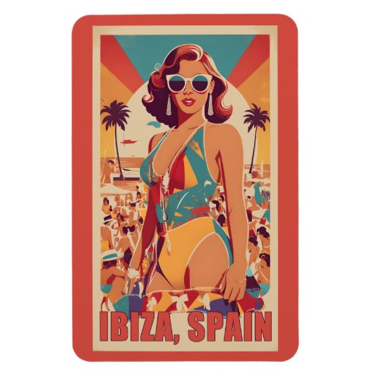 Magnet Flexible Ibiza, Espagne Affiche de voyage (Vertical)