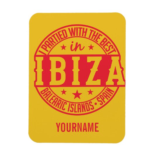 Magnet Flexible IBIZA Espagne aimant monogramme personnalisé (Vertical)