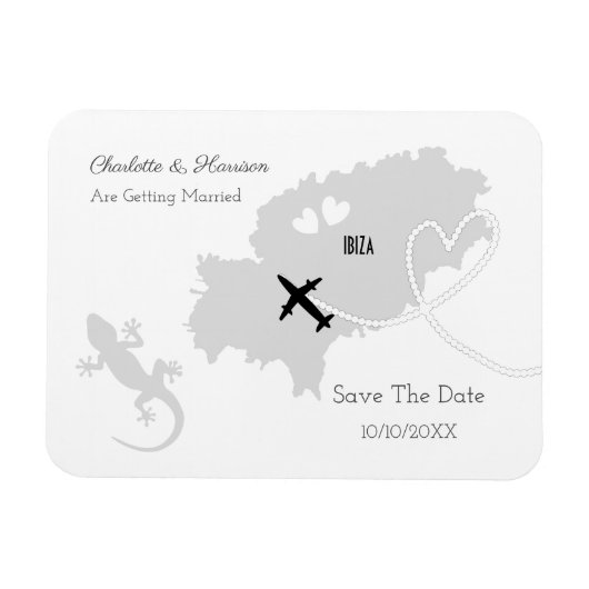 Magnet Flexible Ibiza Mariage Destination Enregistrer La Date (Horizontal)