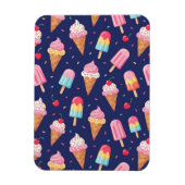 Magnet Flexible Ice cream, popsicles and cherries pattern (Vertical)