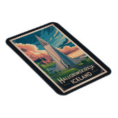 Magnet Flexible Iceland Hallgrimskirkja Illustration Travel Art (Côté Droit)