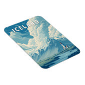Magnet Flexible Iceland Illustration Travel Art Vintage (Côté Droit)