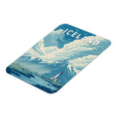 Magnet Flexible Iceland Illustration Travel Art Vintage (Côté Gauche)