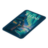 Magnet Flexible Iceland Northern Lights Illustration Travel Art Vi (Côté Gauche)