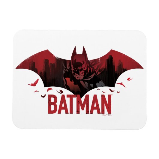 Magnet Flexible Icône gotham de Batman Crimson (Horizontal)