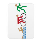 Magnet Flexible Icônes du logo du triathlon en couleur (Vertical)