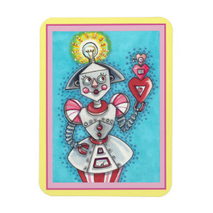 MAGNET FLEXIBLE IDÉE CLAIRE ROBOT DE FILLE, COEURS MÉCANIQUES COLO
