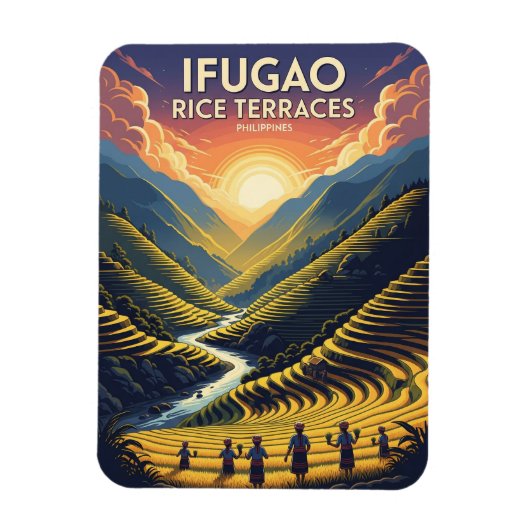 Magnet Flexible Ifugao Rice Terrasses Philippines Travel (Vertical)