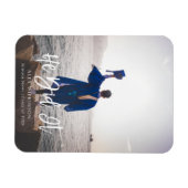 Magnet Flexible Il L'A Fait Moderne Script Graduation Photo (Horizontal)
